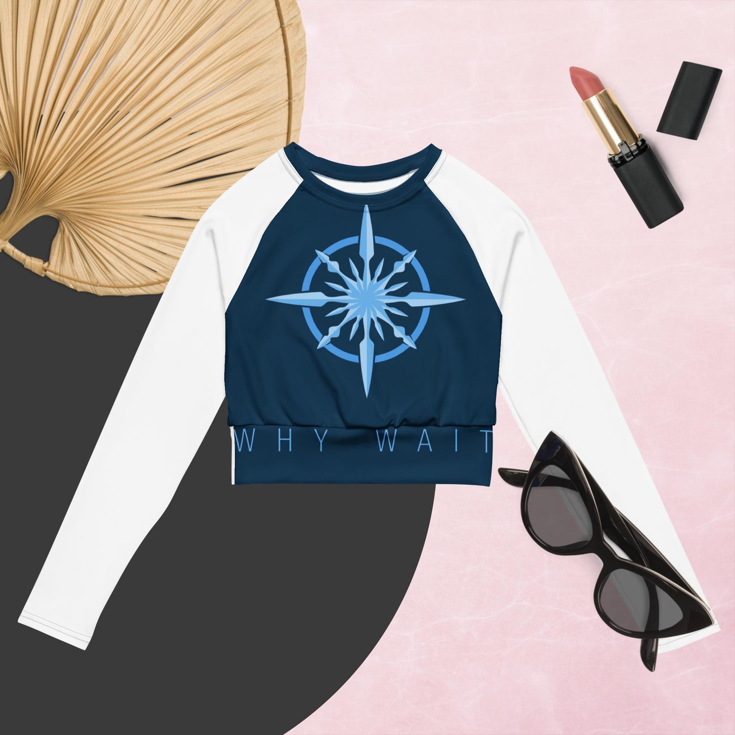 Recycled long-sleeve crop top